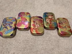 Pokemon 151 Mini Tins Lot *EMPTY* Machamp Slowpoke Meowth Arcanine Kadabra - Image 1