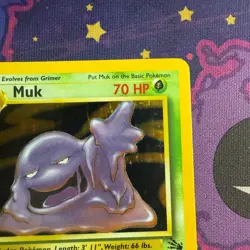 Pokemon TCG Muk 13/62 Fossil Holo Rare Card WOTC Clean LP/mp VINTAGE - Image 2