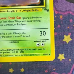 Pokemon TCG Muk 13/62 Fossil Holo Rare Card WOTC Clean LP/mp VINTAGE - Image 3
