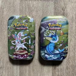 Pokemon TCG Prismatic Evolutions 2x Mini Tins | Sylveon & Vaporeon | Sealed 🔥 - Image 1