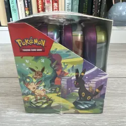 Pokemon Prismatic Evolutions Mini Tins x8 Full Set Display Case New & Sealed - Image 3