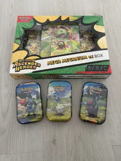 Pokemon TCG: Ascended Heroes Mega Meganium Ex Box & 3 Ascended Heroes Mini Tins✅ - Image 1