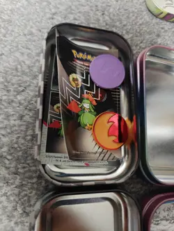 8 Assorted Empty Pokemon Mini Tins No Cards Some Coins and Stickers No Cards - Image 4