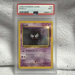 Pokemon Gastly 50/102 PSA 9 - Base Set Unlimited 1999 - Image 1