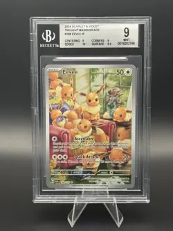 Pokemon TCG: Eevee Twilight Masquerade Illustration Rare #188 BGS 9 Mint - Image 1