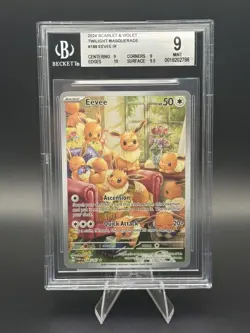 Pokemon TCG: Eevee Twilight Masquerade Illustration Rare #188 BGS 9 Mint - Image 2