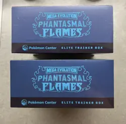 Phantasmal Flames Pokemon Center Elite Trainer Box Sealed ETB Pokemon TCG x2 - Image 2