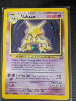 Alakazam 1/130 WOTC Base Set 2 Unlimited Holo Rare Holo - Pokemon TCG LP - Image 3