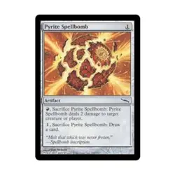 WOTC MtG Mirrodin Pyrite Spellbomb (C) (Foil) EX - Image 1