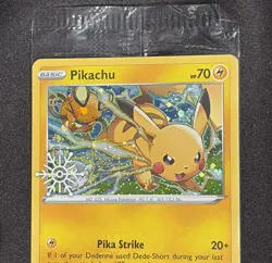 New Pokemon TCG Pikachu Cosmos Holo Snowflake Stamped Promo 049/195 Sealed NM - Image 1