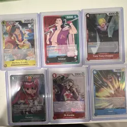 One Piece Card Game OP02 6 Card Lot Monkey D. Luffy Smoker Chopper Perona Kureha - Image 1