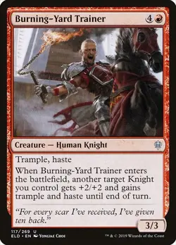 Burning-Yard Trainer 4x FOIL ELD MTG Throne of Eldraine Uncommon MINT red - Image 1