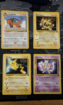 Pokemon The First Movie Promo Card Lot (4) Dragonite Pikachu Mewtwo Electabuzz - Image 1