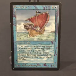 MTG Beta 1993 "Pirate Ship" Magic The Gathering LP Condition Some Edge Wear - Image 1