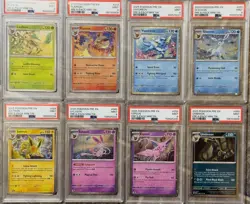 Costco Prismatic Evolutions 8-pack mini tin Promo Full Set PSA 9. 8 Cards - Image 1