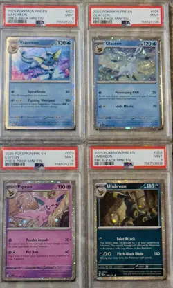 Costco Prismatic Evolutions 8-pack mini tin Promo Full Set PSA 9. 8 Cards - Image 2