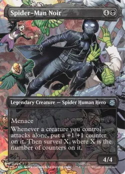 Spider-Man Noir (Borderless) #204 Uncommon - Marvel's SPM MTG PACK FRESH - Image 1