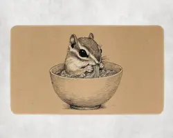 Cute Chipmunk Ramen Playmat - Kawaii Anime Style Gaming Mat for MTG, YuGiOh, TCG - Image 1