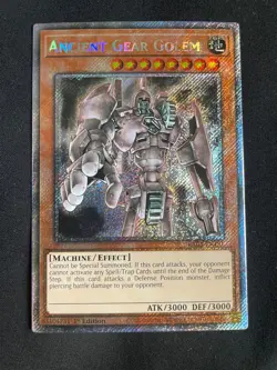 Yu-Gi-Oh! TCG Ancient Gear Golem RA03 NM 1st Edition Platinum Secret Rare - Image 1