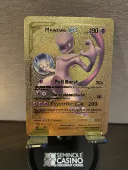 Mewtwo Foil Metal Pokemon Pokemon Fan Art Collectible Card Trading - Image 1