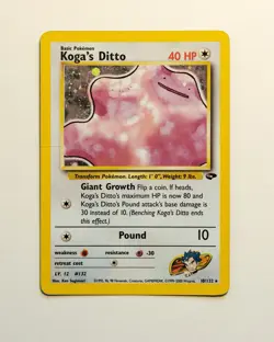 Pokemon TCG Koga's Ditto Gym Challenge Card 10/132 Creased - Image 1