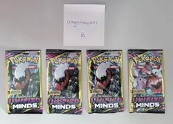 4x Unified Minds Booster Pack Pokemon TCG 3 Card Pack (4 Packs) B - Image 1