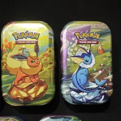 Pokemon TCG Mini Tin Lot of 5 EMPTY Eeveelutions Art Tins *2 Art Cards*No Packs* - Image 5