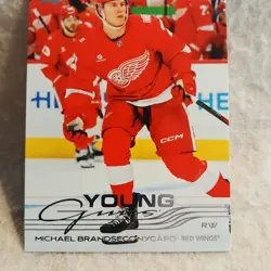 2025-26 Upper Deck Young Guns Michael Brandsegg-Nygard Rookie Card RED WINGS - Image 4