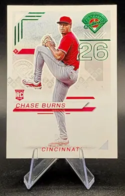 2025 Panini Prospect Edition Chase Burns Green Foil RC #170 Cincinnati Reds - Image 1
