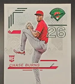 2025 Panini Prospect Edition Chase Burns Green Foil RC #170 Cincinnati Reds - Image 3