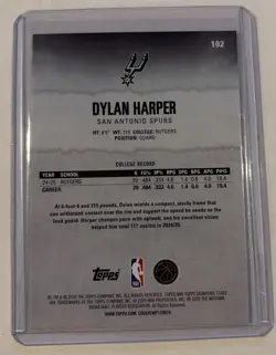 2025-26 Topps Signature Class Dylan Harper Rookie RC Teal Foil #/225 Spurs - Image 3
