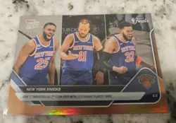 2025-26 NBA Topps Now New York Knicks #330 NBA Finals ORANGE Foil Parallel /25 - Image 1