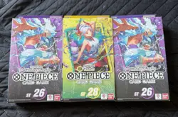 One Piece English TCG ST26 ST28 Purple Monkey D. Luffy Yamato Sealed - LOT of 3 - Image 1