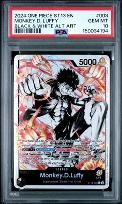 2024 ONE PIECE ULTRA DECK ST13-THE THREE BROTHERS #003 MONKEY D. LUFFY PSA 10 - Image 1