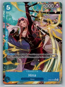 Hina (Alternate Art) R Extra Booster: One Piece Heroines Edition EB03-025 NM - Image 1