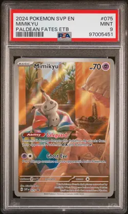 Pokemon Mimikyu SVP 075 Promo Card Holo Scarlet & Violet / PSA 9 - Image 1