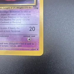 Slowbro 43/62 Fossil Set 1st Edition Uncommon Vintage 1999 Pokemon TCG Card NM - Image 4