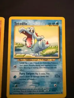 Pokemon Neo Genesis Starter Lot Totodile Cyndaquil WOTC Vintage Cards x4 - Image 2