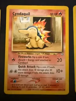 Pokemon Neo Genesis Starter Lot Totodile Cyndaquil WOTC Vintage Cards x4 - Image 3