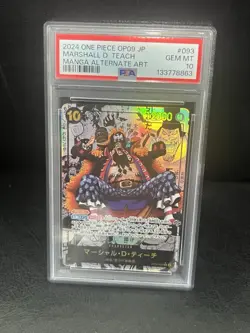 One Piece Card Game OP09-093 Marshall D. Teach Manga Alt Art Foil JP PSA 10 - Image 1