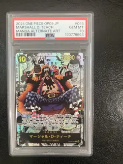 One Piece Card Game OP09-093 Marshall D. Teach Manga Alt Art Foil JP PSA 10 - Image 3
