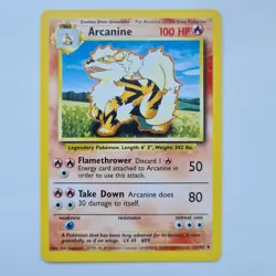 Arcanine 23/102 Uncommon Base Set 4th Print Pokemon Card WOTC 2000 NM - Image 1
