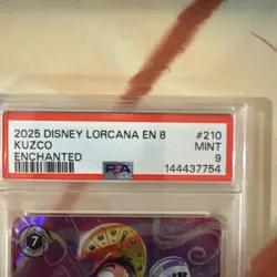 PSA 9 Mint 2025 Disney Lorcana EN 8 Kuzco Impulsive Llama Enchanted Card #210 - Image 3