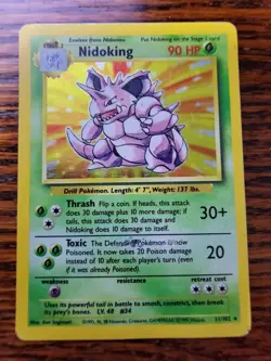 Nidoking 11/102 Holo Rare, Base Set Edition Pokemon Card 1999 WOTC PL!! - Image 1