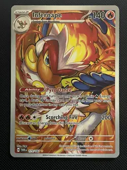 Pokemon TCG Infernape 173/167 Twilight Masquerade Illustration Card Nm - Image 1