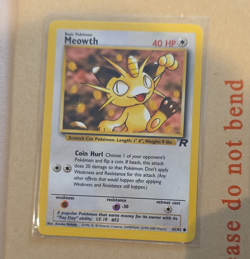 Pokemon TCG Meowth 62/82 Team Rocket Regular Common Unlimited English 2000 40HP - Image 1