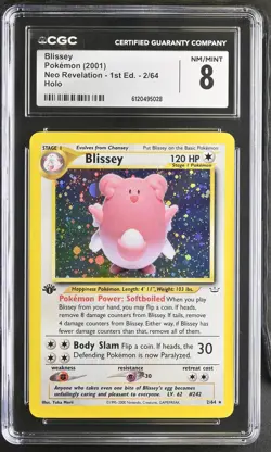 Blissey 2001 Pokemon Neo Revelation *Swirl* 1st Edition CGC 8 #2 - Image 1