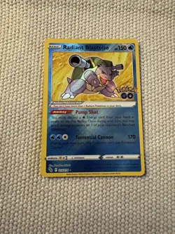 Radiant Blastoise 018/078 Pokemon Go NM Radiant Rare Pokemon TCG - Image 1