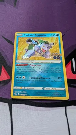 Radiant Blastoise 018/078 Holo Pokemon TCG Radiant Rare Pokemon GO NM - Image 1