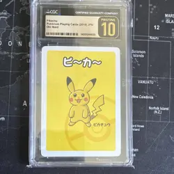 CGC Pristine 10 Pikachu Old Maid Promo Pokemon Playing Cards 2019 Japanese - Image 1
